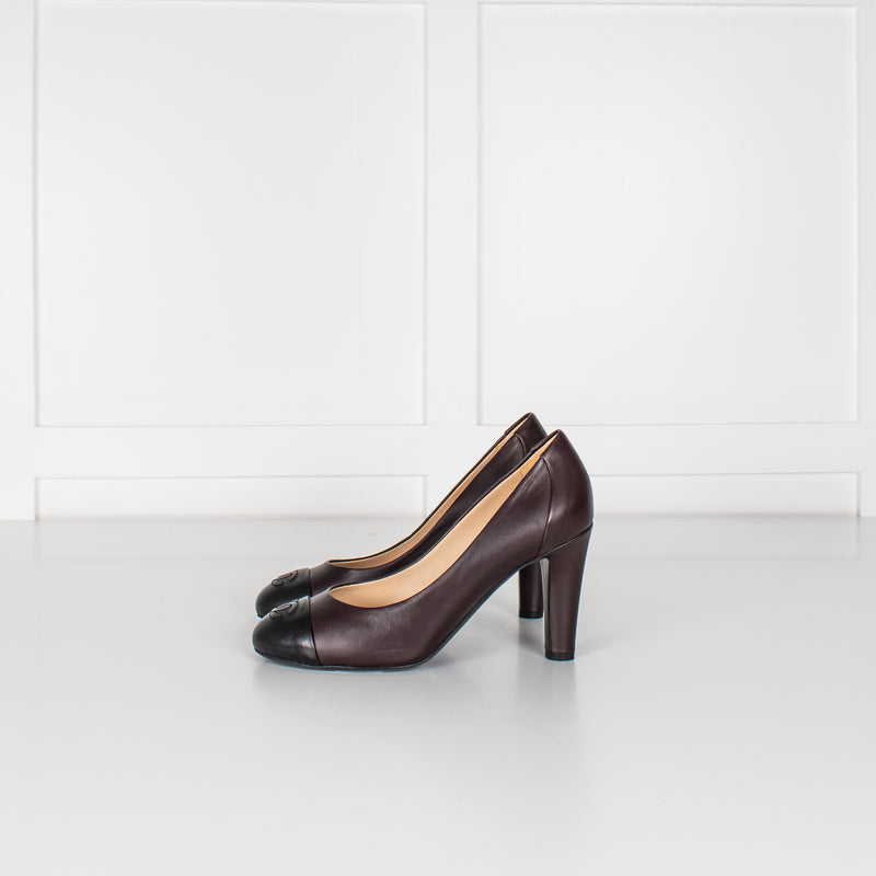 Chanel Brown And Black Leather Shoes