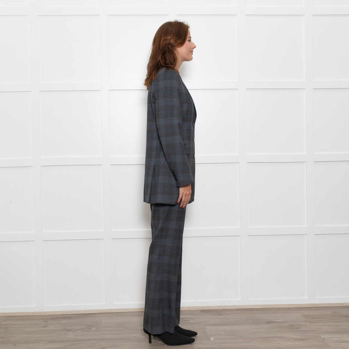 Essential Antwerp Grey Blue Check Trousers