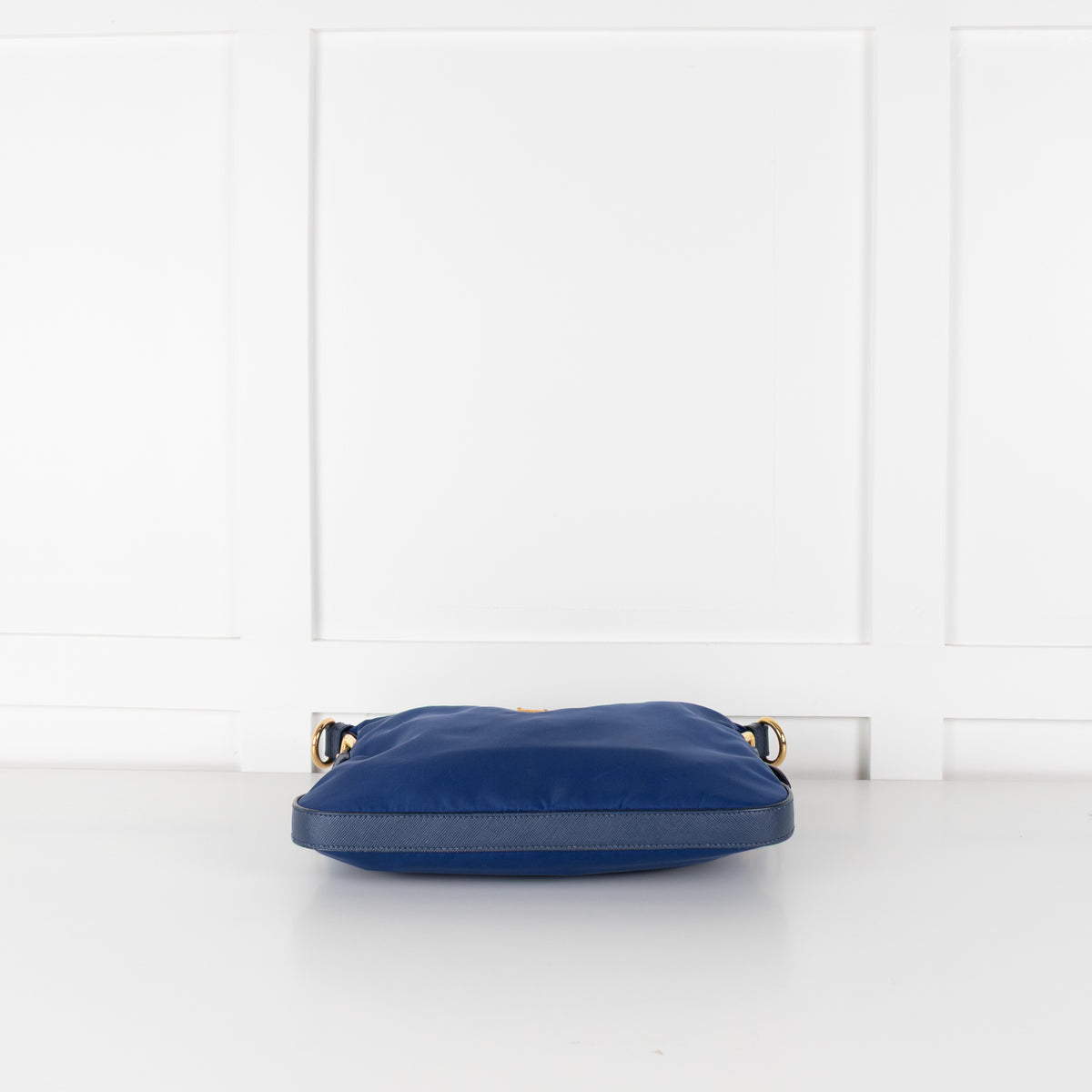 Prada Cobalt Blue Nylon Leather Trim Crossbody Bag