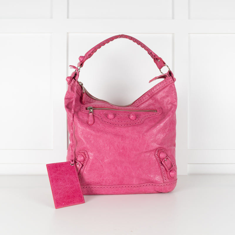 Balenciaga Pink Motocross Classic Shoulder Bag