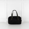 Prada Black Boston Nylon With Green Patent Leather Handles Mini Bag