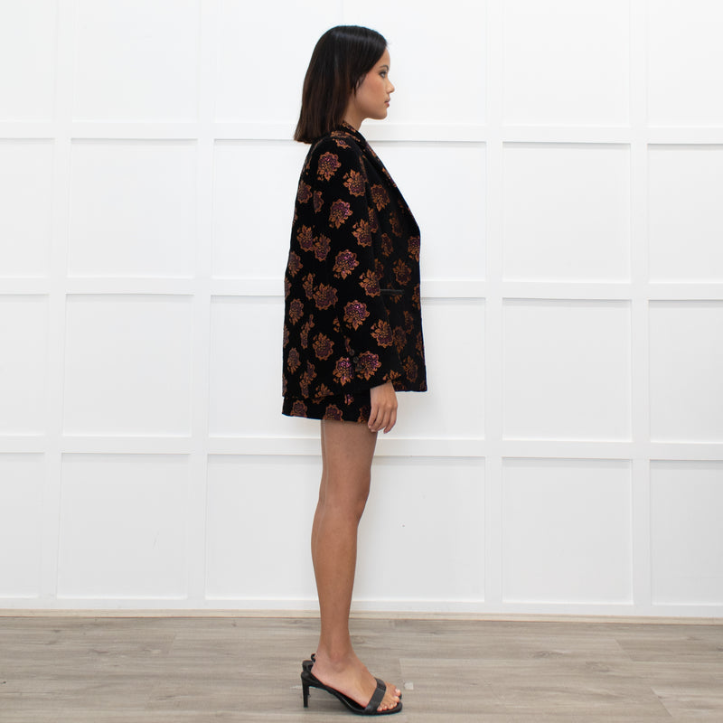 La Double J Black Bronze Floral Blazer Jacket