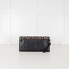 Max Mara Black Grey Animal Ponyskin Large Clutch