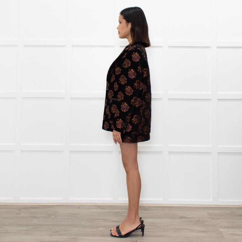 La Double J Black Bronze Floral Blazer Jacket