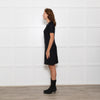 Fendi Black Shift Dress with Frill Shoulders and Chain Neck