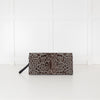 Max Mara Black Grey Animal Ponyskin Large Clutch
