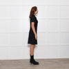 Fendi Black Shift Dress with Frill Shoulders and Chain Neck