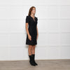 Fendi Black Shift Dress with Frill Shoulders and Chain Neck