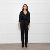 By Iris Black Jaquard Silky Jumpsuit