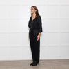 By Iris Black Jaquard Silky Jumpsuit