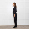 By Iris Black Jaquard Silky Jumpsuit