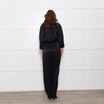 By Iris Black Jaquard Silky Jumpsuit