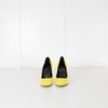 Hermes Neon Yellow Suede Square Heels