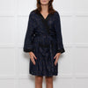 Ganni Black and Blue Lurex Wrap Dress