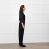 By Iris Black Jaquard Silky Jumpsuit