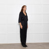 By Iris Black Jaquard Silky Jumpsuit