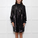 Acheval Black Sequin Oversized Tunic Dress