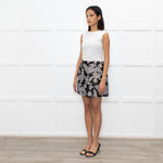 La Double J Black Lilac Jacquard Mini Skirt