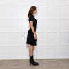 Maje Black Knitted Short Sleeve Plisse Skirt Mini Dress