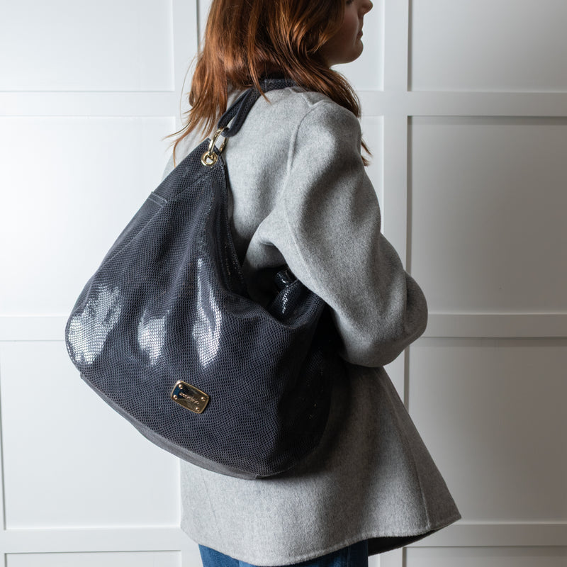 Jimmy Choo Grey Embossed Leather Bag