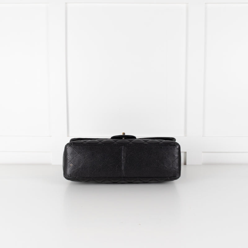 Chanel Jumbo Black Caviar Single Flap Bag