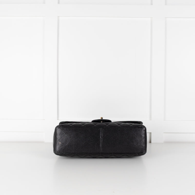 Chanel Jumbo Black Caviar Single Flap Bag