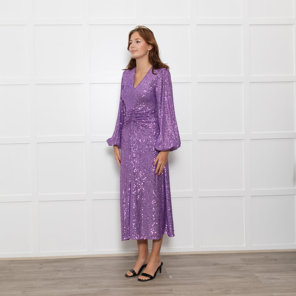 Rotate Birger Christensen Dewberry Sequin Long Sleeve Dress