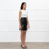 Aleksandre Akhalkatsishvili Black Vegan Leather Mini Skirt