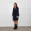 Ganni Black and Blue Lurex Wrap Dress