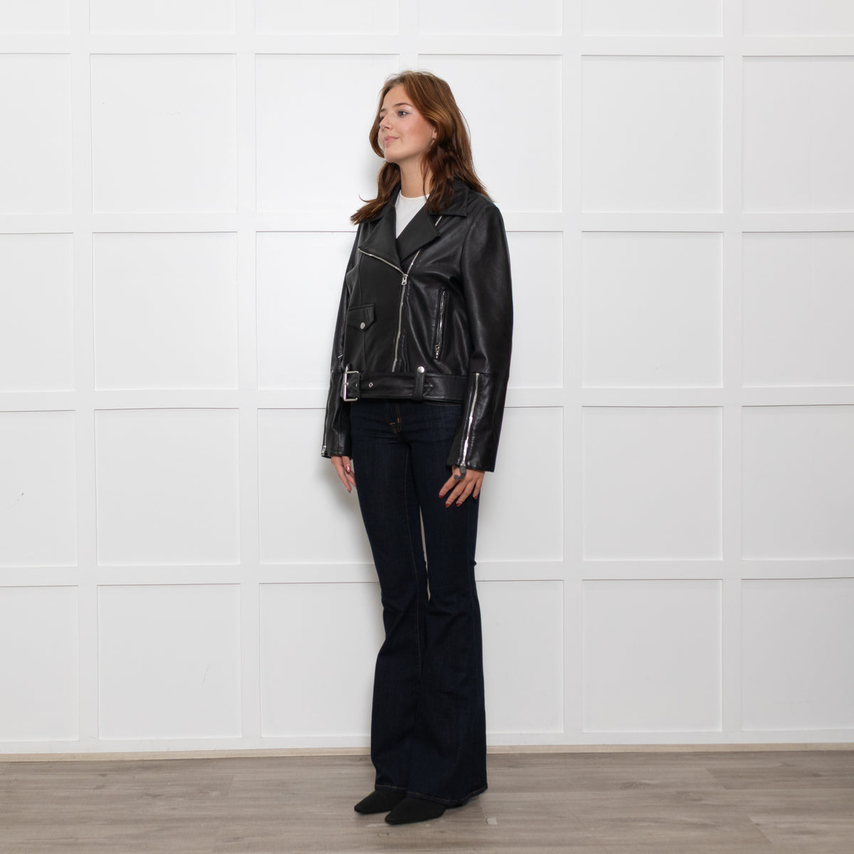 Bimba Y Lola Black Leather Biker Jacket