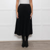 Prada Black Logo Pleated Elasticated Waist Midi Skirt