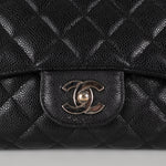 Chanel Jumbo Black Caviar Single Flap Bag