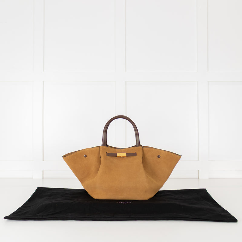DeMellier New York Gold Tan Suede Midi Tote