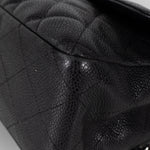 Chanel Jumbo Black Caviar Single Flap Bag