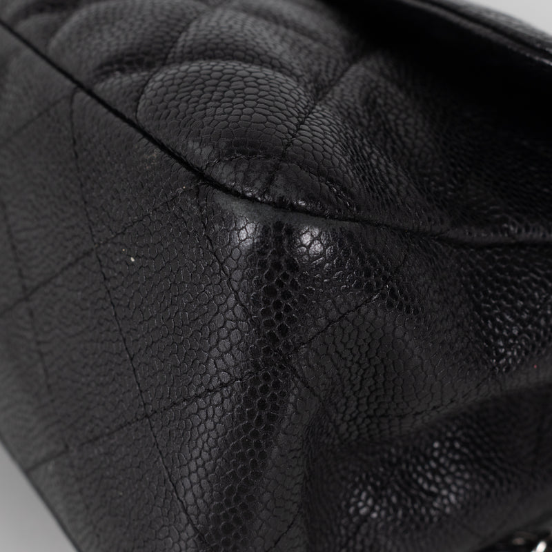 Chanel Jumbo Black Caviar Single Flap Bag