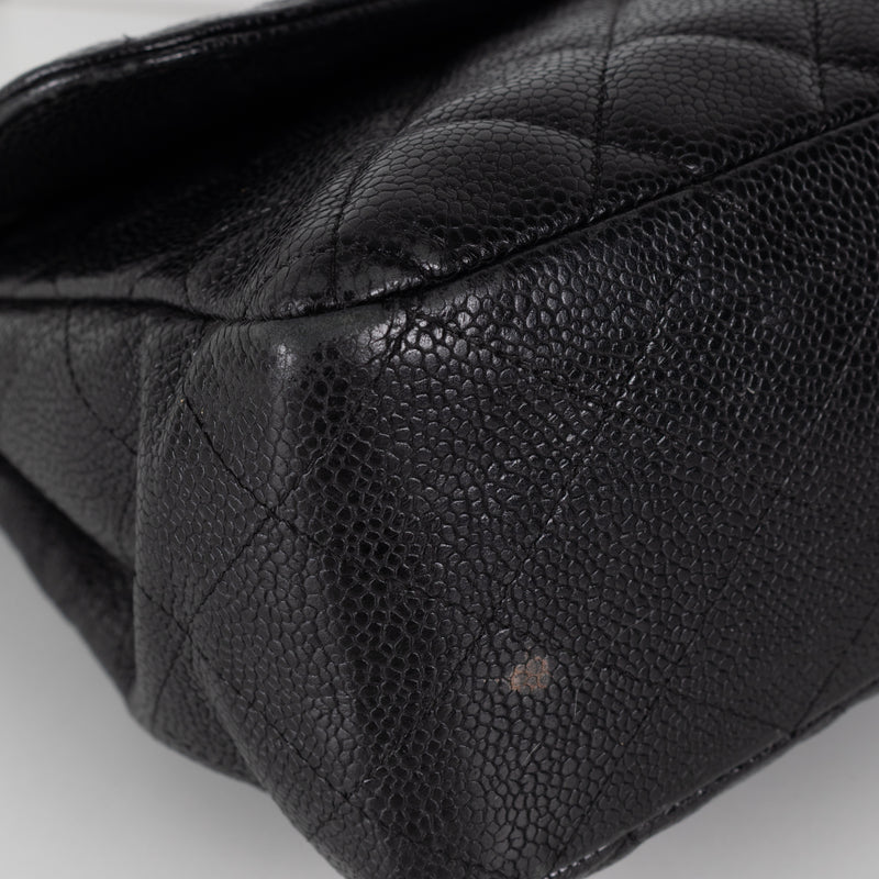 Chanel Jumbo Black Caviar Single Flap Bag
