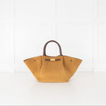 DeMellier New York Gold Tan Suede Midi Tote