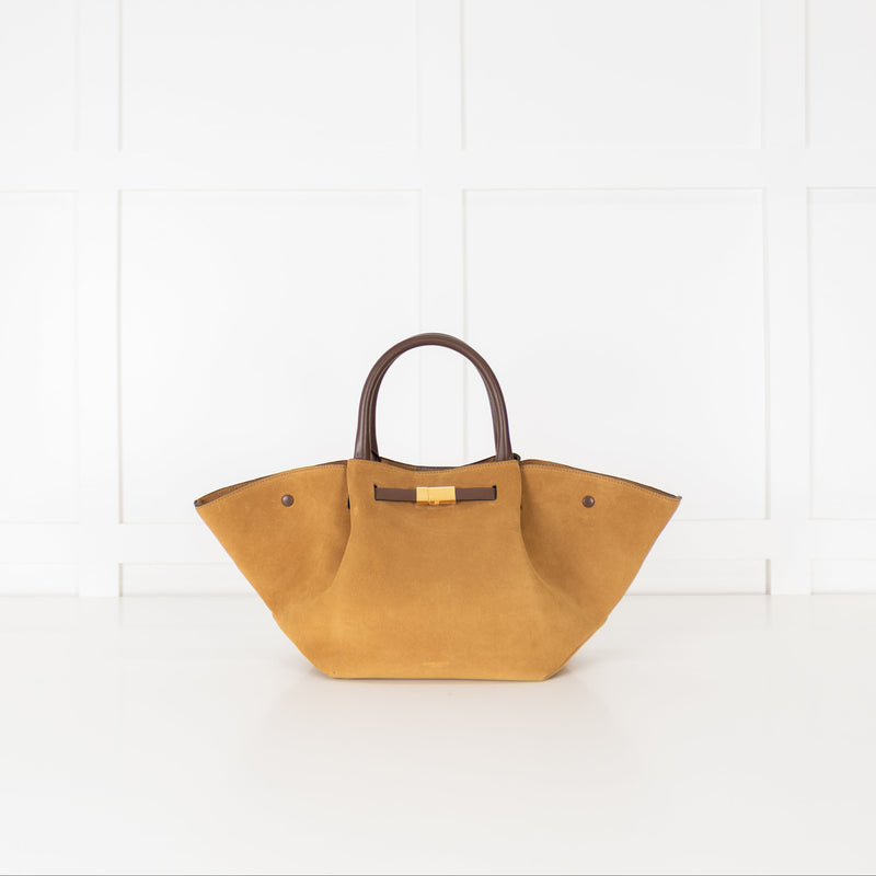 DeMellier New York Gold Tan Suede Midi Tote