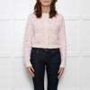 LoveShackFancy Cream Pink Bow Print Cardigan