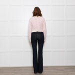 LoveShackFancy Cream Pink Bow Print Cardigan