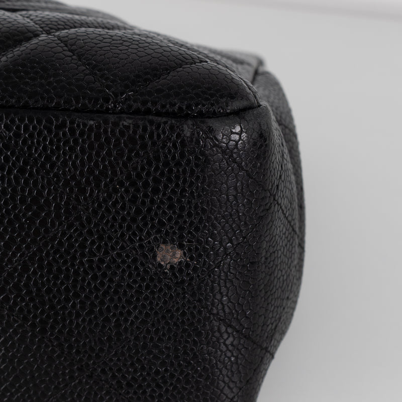 Chanel Jumbo Black Caviar Single Flap Bag