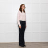 LoveShackFancy Cream Pink Bow Print Cardigan