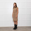 Dolce & Gabbana Camel Cap Sleeve Dress Leopard Lining