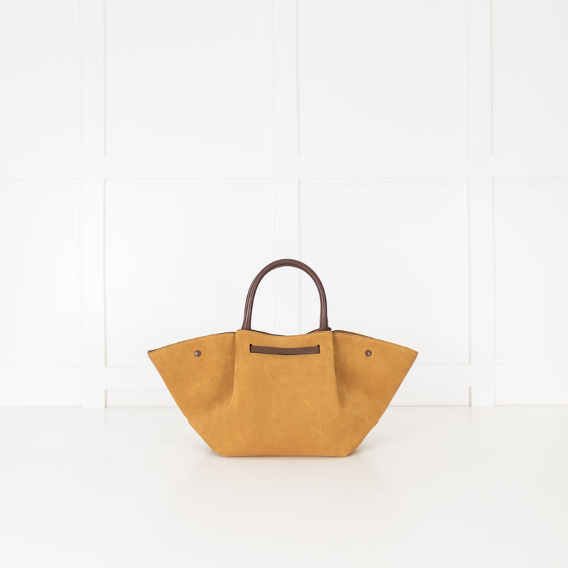 DeMellier New York Gold Tan Suede Midi Tote