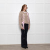 LoveShackFancy Beige Cable Pink Ribbon Detail Sweater