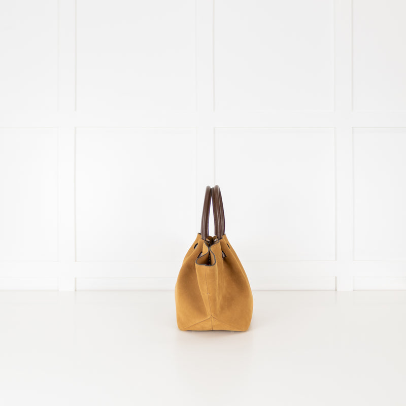 DeMellier New York Gold Tan Suede Midi Tote