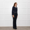 Claudie Pierlot Navy White Pearl Detail Zip Up Jacket