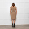 Dolce & Gabbana Camel Cap Sleeve Dress Leopard Lining