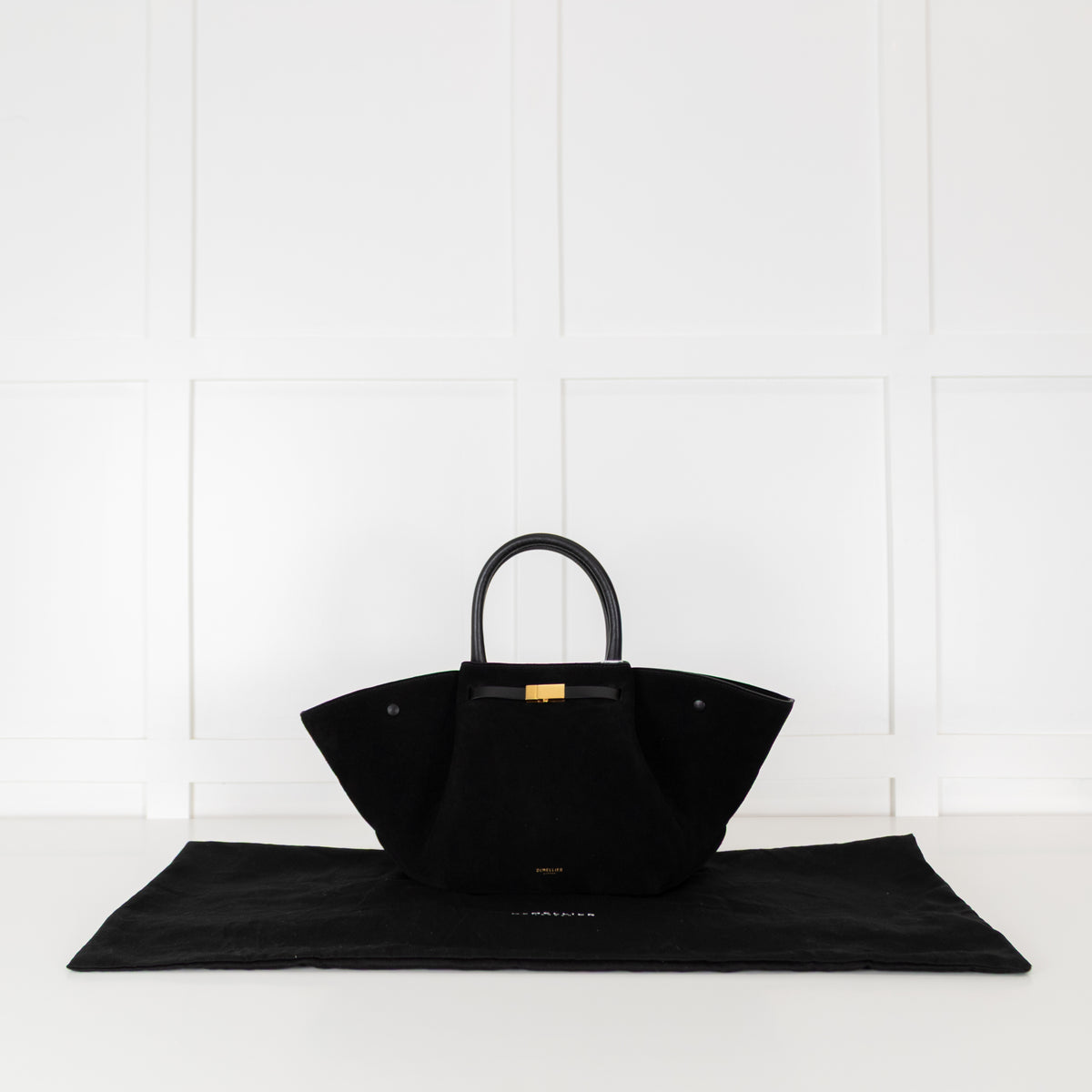 DeMellier Black Suede Midi New York Tote