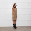 Dolce & Gabbana Camel Cap Sleeve Dress Leopard Lining